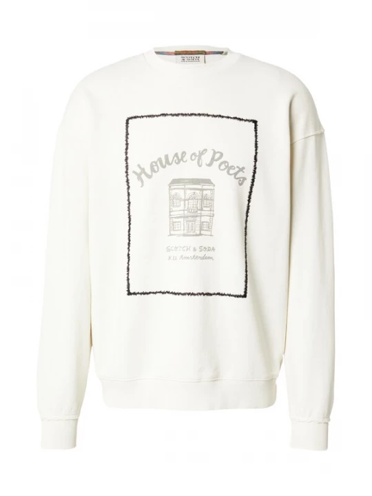 Foto van product SCOTCH & SODA Sweatshirt grijs / zwart / wit