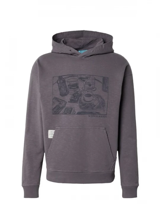 Foto van product SCOTCH & SODA Sweatshirt 'JOE JONAS X SCOTCH SODA' donkergrijs / zwart