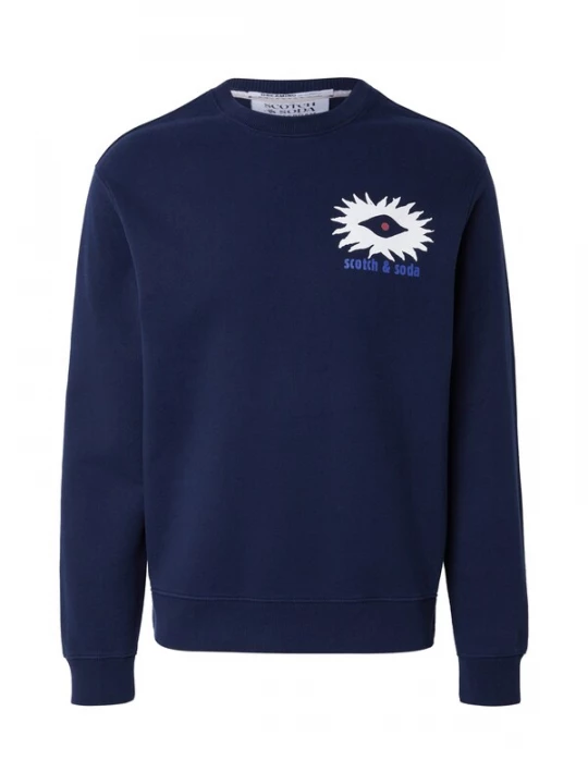 Foto van product SCOTCH & SODA Sweatshirt navy / lila / koraal / wit
