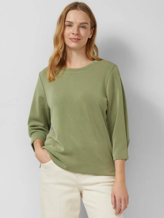 Foto van product Scuba sweatshirt met 3 / 4 mouwen s.Oliver olijfgroen