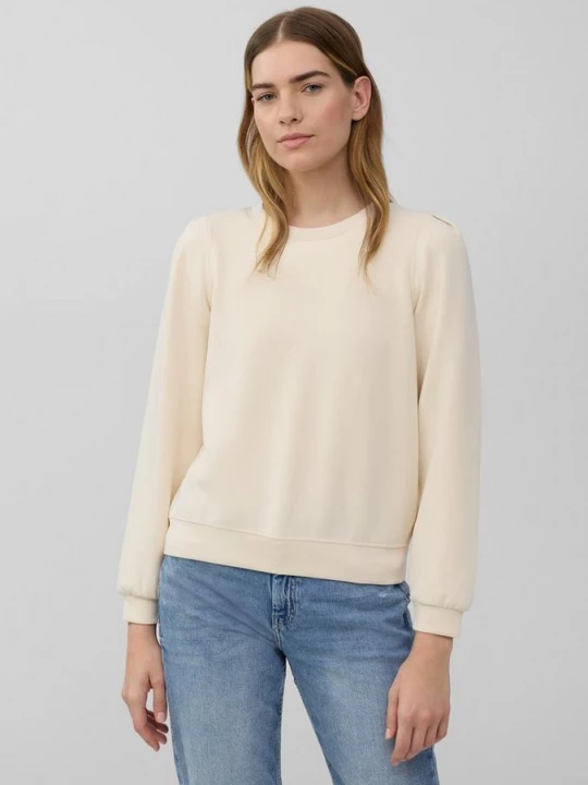 Foto van product Scuba sweatshirt met pofmouwen s.Oliver beżowy