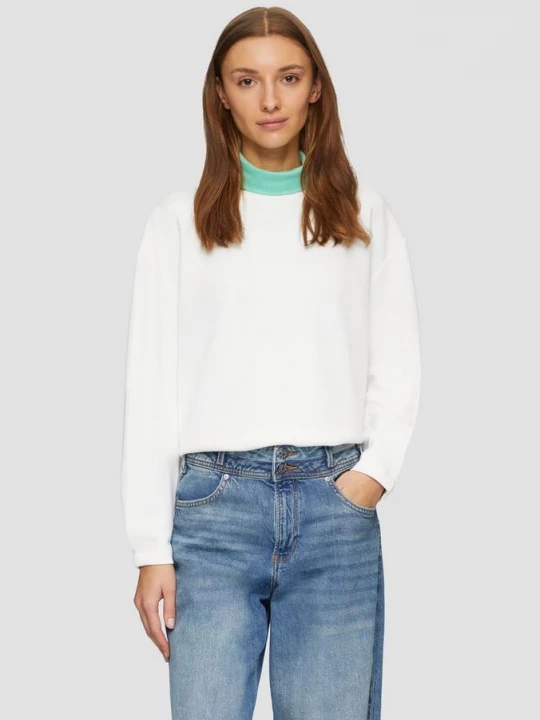 Foto van product Scuba sweatshirt van modalmix met plooidetail s.Oliver crème