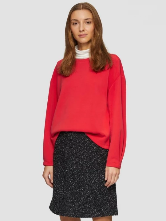 Foto van product Scuba sweatshirt van modalmix met plooidetail s.Oliver rood