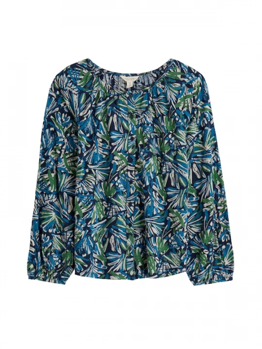 Foto van product Seasalt Cornwall Blouse 'Mallow' groen / petrol / wit
