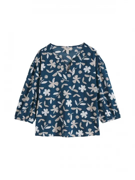 Foto van product Seasalt Cornwall Blouse 'Streamlet' nude / petrol / wit