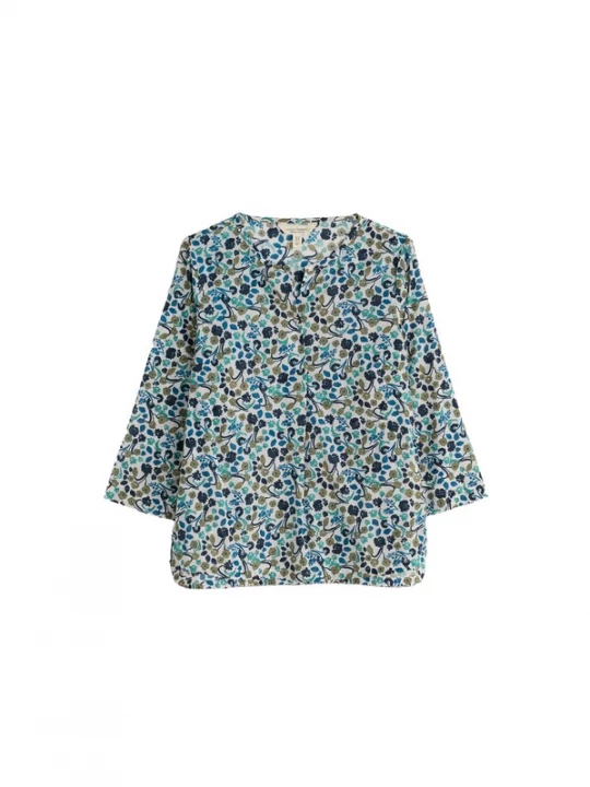 Foto van product Seasalt Cornwall Blouse 'Watercolour Sketch' navy / turquoise / olijfgroen / wit