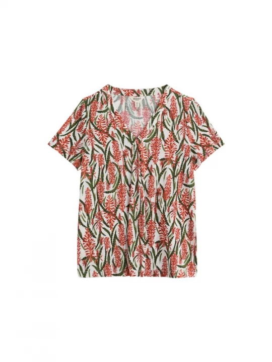 Foto van product Seasalt Cornwall Shirt 'Barnoon' jade groen / donkeroranje / wit