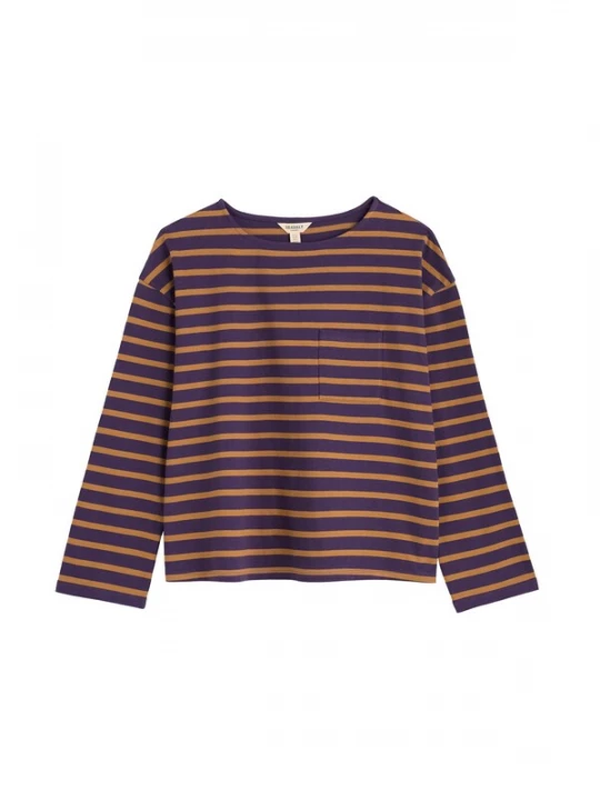 Foto van product Seasalt Cornwall Shirt 'Beach Boat' mosterd / lila