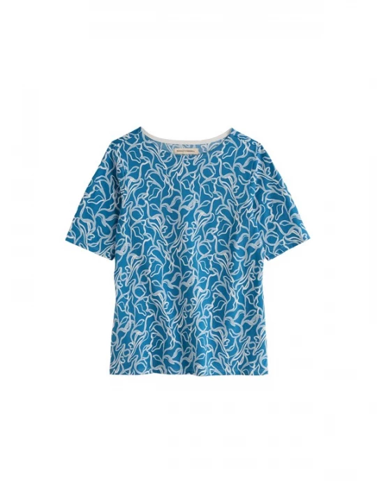 Foto van product Seasalt Cornwall Shirt 'Poisson' blauw / opaal / offwhite
