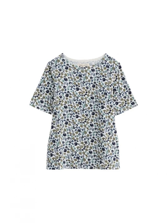 Foto van product Seasalt Cornwall Shirt 'Poisson' marine / cyaan blauw / ombergrijs / pastelgroen