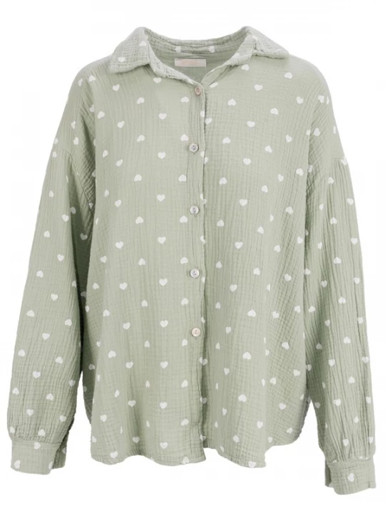 Foto van product Seasons of April Blouse 'Liya' lichtgroen / wit