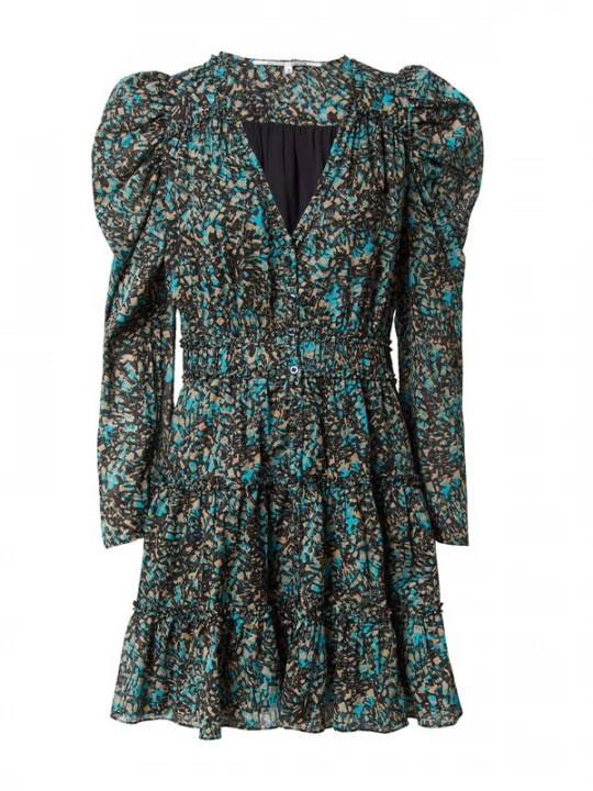 Foto van product SECOND FEMALE Jurk 'Pheasant' sand / groen / zwart