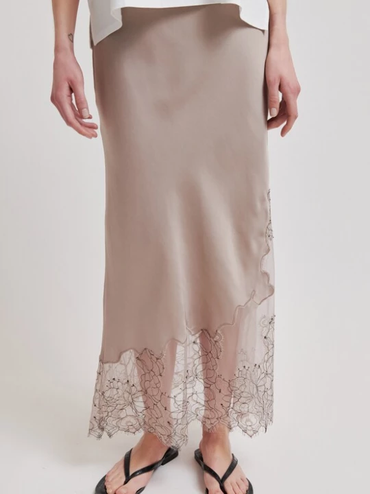 Foto van product SECOND FEMALE Rok 'Wila' taupe / zwart
