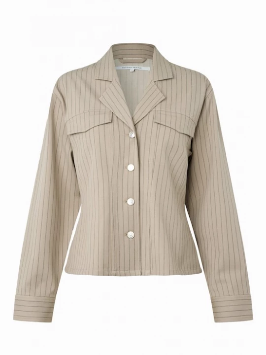 Foto van product SECOND FEMALE Tussenjas 'Rayures' beige / crème