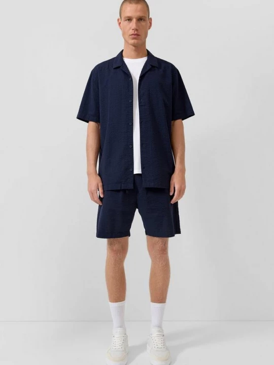 Foto van product Seersucker korte broek QS blauw