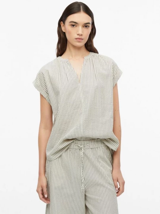Foto van product Seersuckerblouse met plooien s.Oliver beżowy