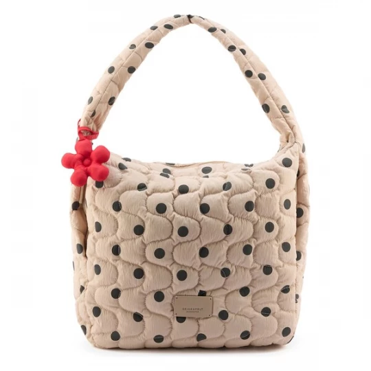 Foto van product Seidenfelt Schoudertas 'Vaala ' beige / bloedrood / zwart