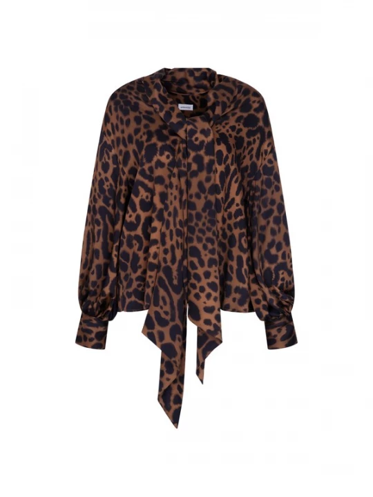 Foto van product SEIDENSTICKER Blouse 'Ausgestellte' bruin / zwart