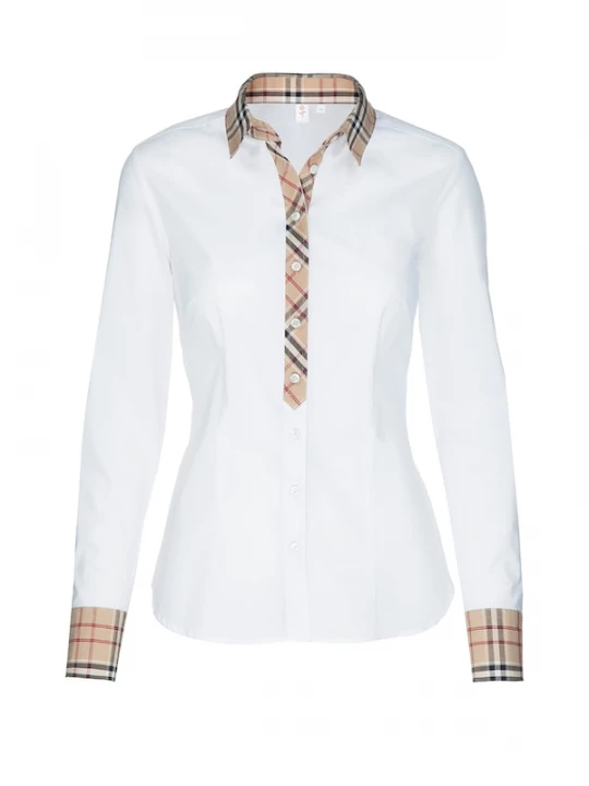 Foto van product SEIDENSTICKER Blouse donkerbeige / pastelrood / zwart / wit