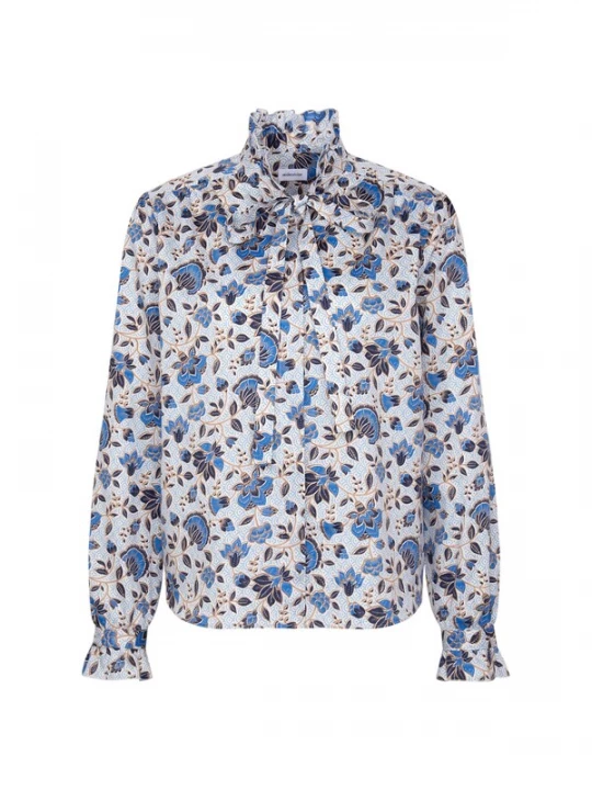 Foto van product SEIDENSTICKER Blouse 'February Drop 261' blauw / wit