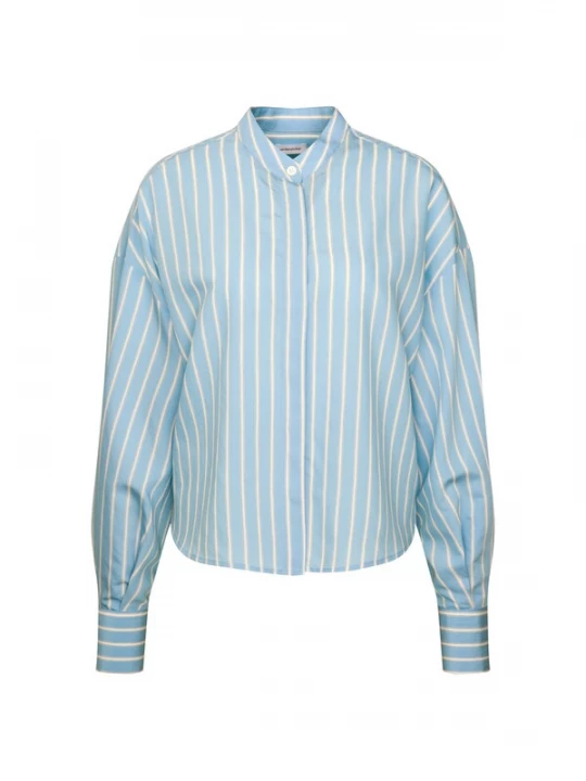 Foto van product SEIDENSTICKER Blouse lichtblauw / donkerbruin / wit