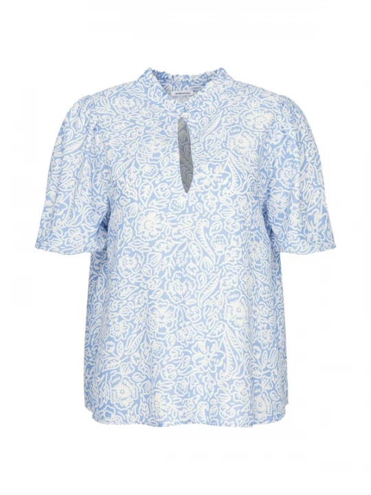 Foto van product SEIDENSTICKER Blouse 'Schwarze Rose' lichtblauw / wit