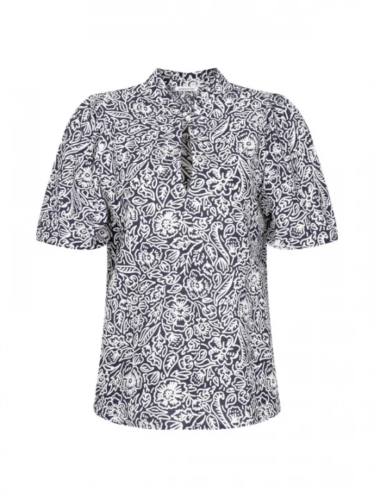 Foto van product SEIDENSTICKER Blouse 'Schwarze Rose' marine / wit