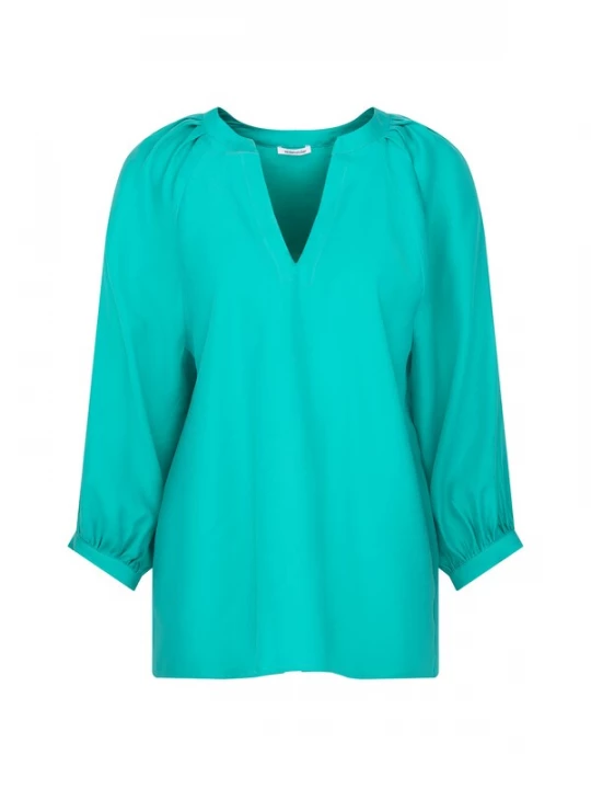 Foto van product SEIDENSTICKER Blouse 'Schwarze Rose' turquoise