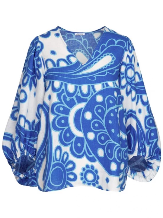 Foto van product SEIDENSTICKER Shirt 'Schwarze Rose' blauw / wit