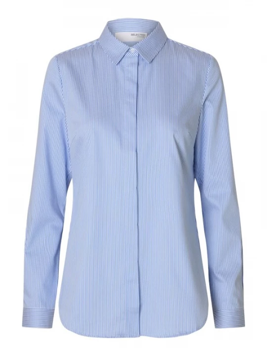 Foto van product SELECTED Blouse 'ROMIE' lichtblauw / wit