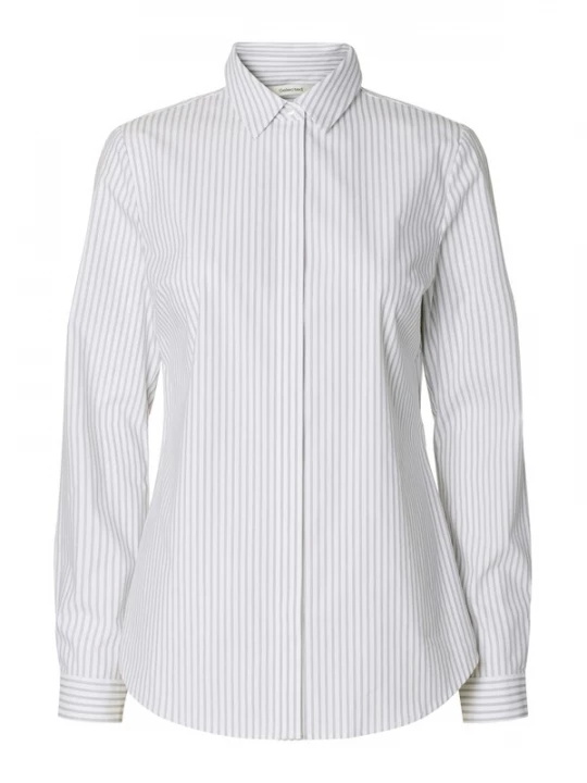 Foto van product SELECTED Blouse 'SLFROMIE' grijs / wit