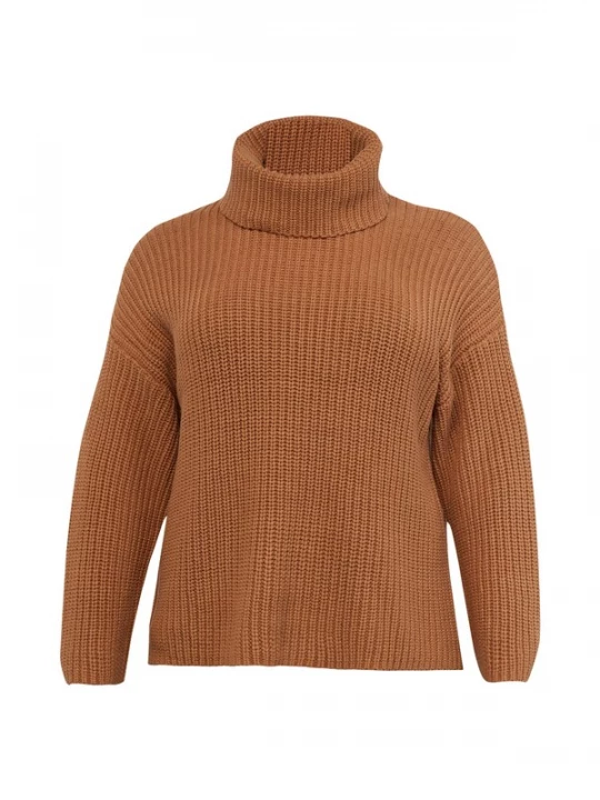 Foto van product Selected Femme Curve Trui 'SELMA SEFIKA' cognac
