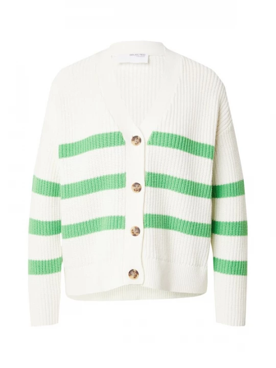 Foto van product SELECTED Gebreid vest 'BLOOMIE' groen / wit