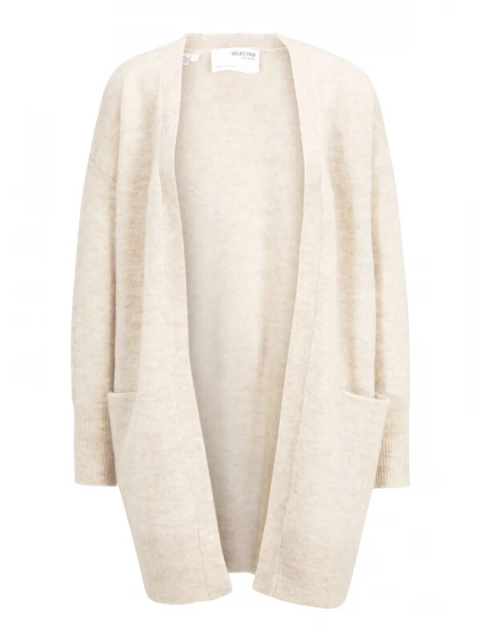 Foto van product SELECTED Gebreid vest 'Lulu' beige gemêleerd