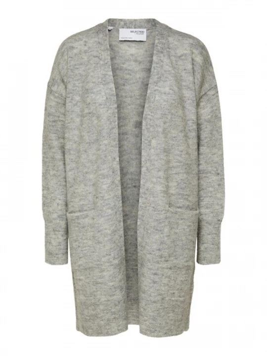 Foto van product SELECTED Gebreid vest 'Lulu' grijs gemêleerd