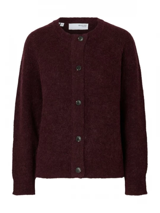 Foto van product SELECTED Gebreid vest 'SLFLULU' aubergine