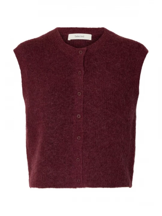 Foto van product SELECTED Gebreide bodywarmer 'SLFLulu' bordeaux