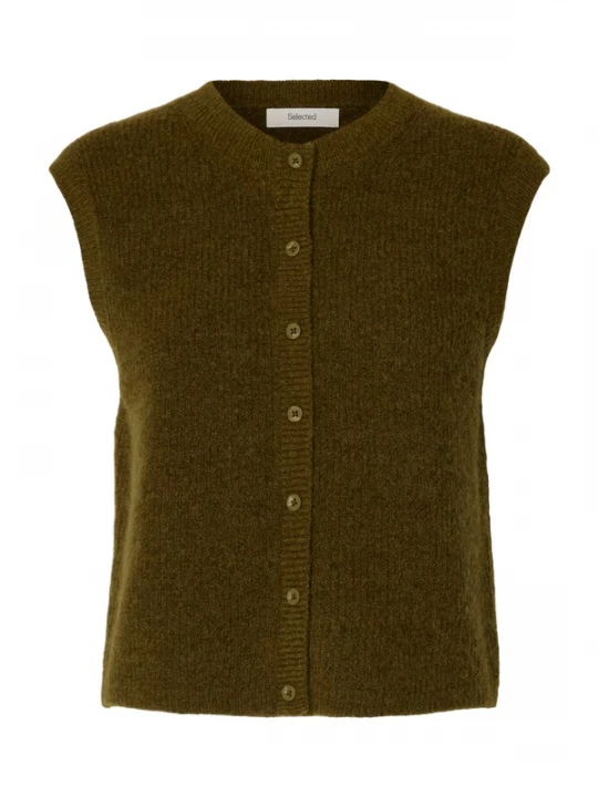 Foto van product SELECTED Gebreide bodywarmer 'SLFLulu' olijfgroen