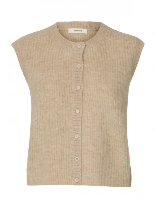 Foto van product SELECTED Gebreide bodywarmer 'SLFLulu' sand