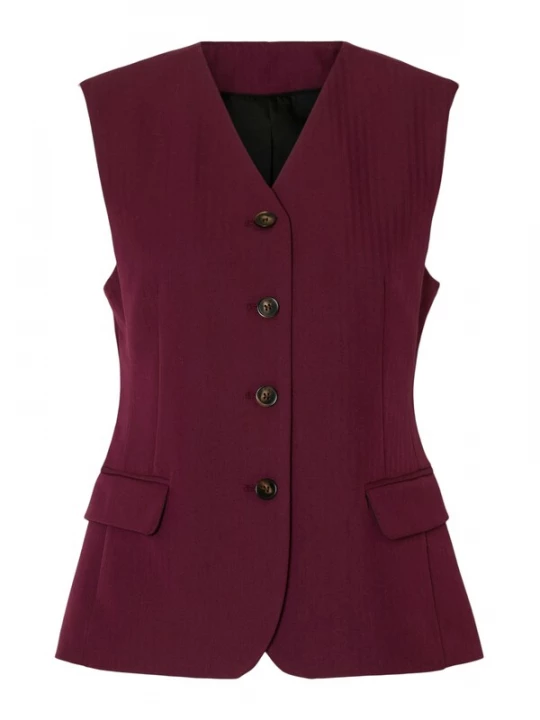 Foto van product SELECTED Gilet 'SLFFEDORA' aubergine