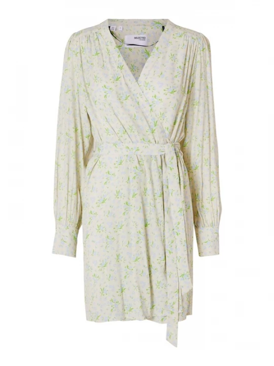 Foto van product SELECTED Jurk 'MINNA-ALVA' beige / lichtblauw / groen