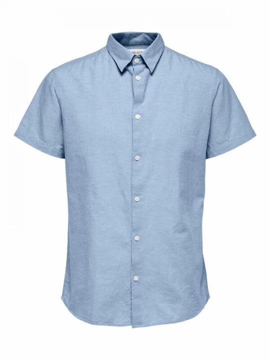 Foto van product SELECTED Overhemd blauw gemêleerd