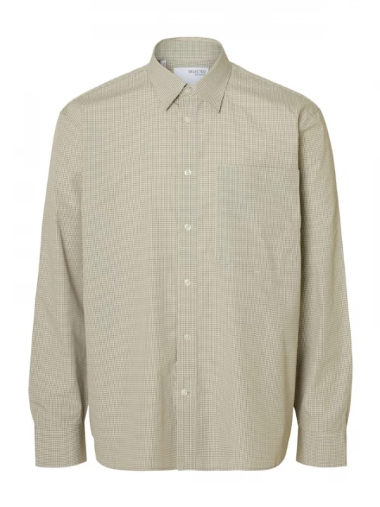 Foto van product SELECTED Overhemd 'SLHRLXLARRY' donkerbeige / zwart