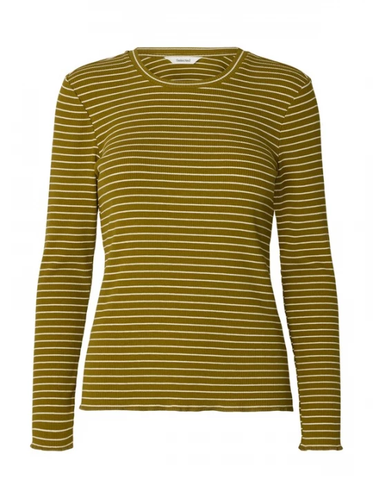 Foto van product SELECTED Shirt 'SLFAnna' bruin / groen