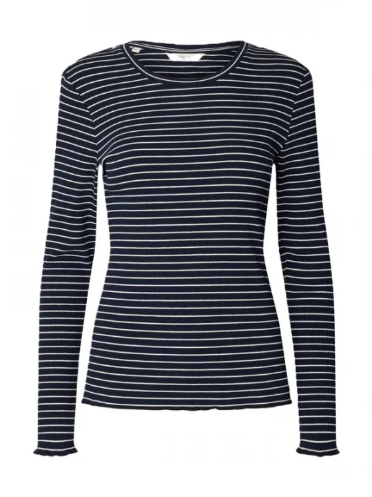 Foto van product SELECTED Shirt 'SLFAnna' navy / wit