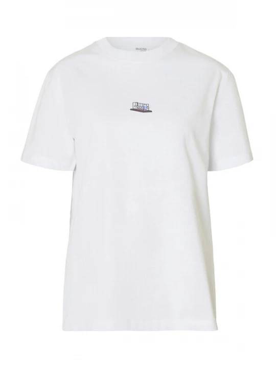 Foto van product SELECTED Shirt 'SLFCOLWOMAN' lichtbruin / zwart / wit
