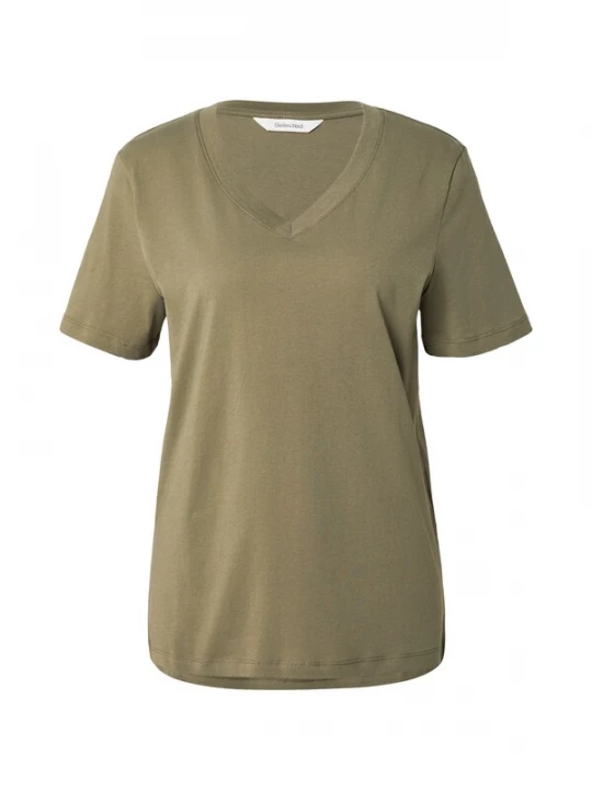 Foto van product SELECTED Shirt 'SLFESSENTIAL' olijfgroen