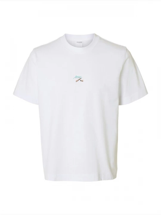 Foto van product SELECTED Shirt 'SLHPETE LICENSE' groen / spar / zwart / wit