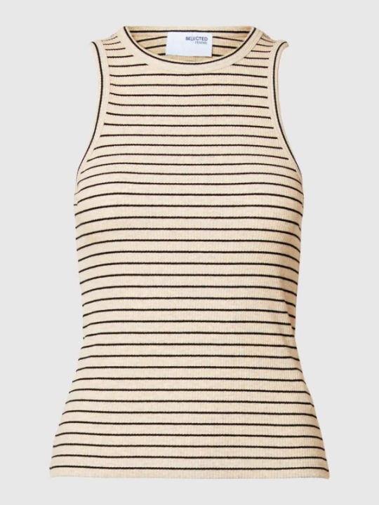 Foto van product SELECTED Top 'ANNA' beige / zwart