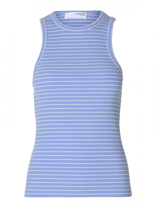 Foto van product SELECTED Top 'SLFANNA' blauw / wit